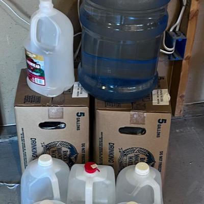 Sealed Water Containers both 1 Gallon (6)  and 5 Gallon (3)