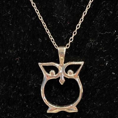 925 owl necklace