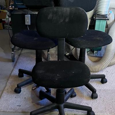 3 Secretary Chairs - Rolling adjustable Height. 