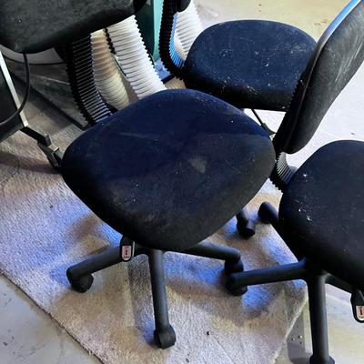 3 Secretary Chairs - Rolling adjustable Height. 