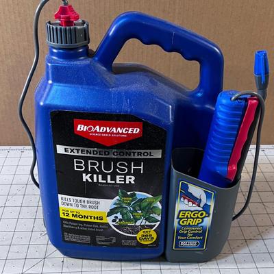 Jug of Brush Killer, seems full This is downstairs and you will need to carry it up from the basement this time. Thank you! 