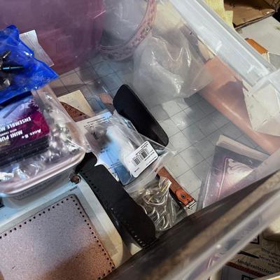 TUB of Complete Sets of Leather Working Tools. 