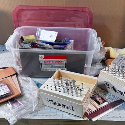 TUB of Complete Sets of Leather Working Tools. 