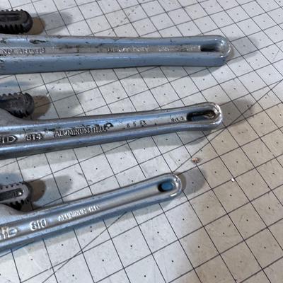 REED and RIGID Aluminum Handle Pipes wrenches. 