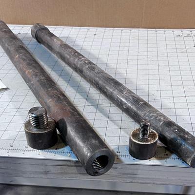 2 Steel Tubes with Threaded Lids