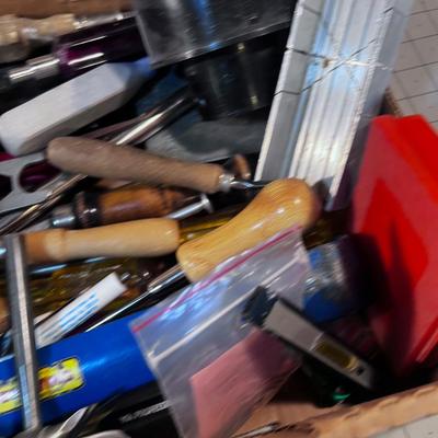 Tray of TOOLS Vice, Chalk Line, Dowl Jig