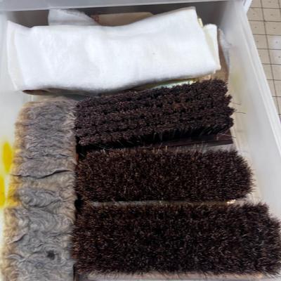 Drawer Set with Shoe Shine Supplies.  