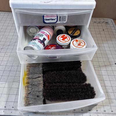 Drawer Set with Shoe Shine Supplies.  
