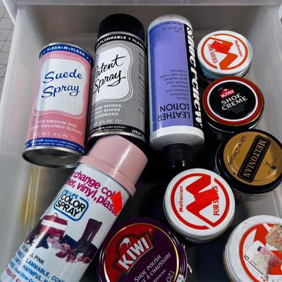Drawer Set with Shoe Shine Supplies.  