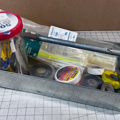 Used and Usable. Metal Tote with Zip Ties and Tape