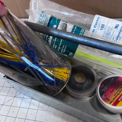 Used and Usable. Metal Tote with Zip Ties and Tape