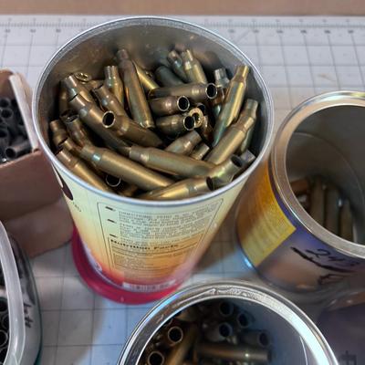 Cans of Rifle & Pistol Shell Casings Several Calibers