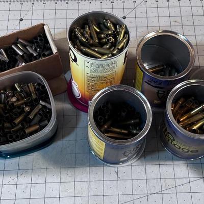 Cans of Rifle & Pistol Shell Casings Several Calibers