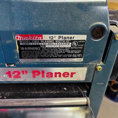 Makita Model 2012 - 12" Planer on stand. 