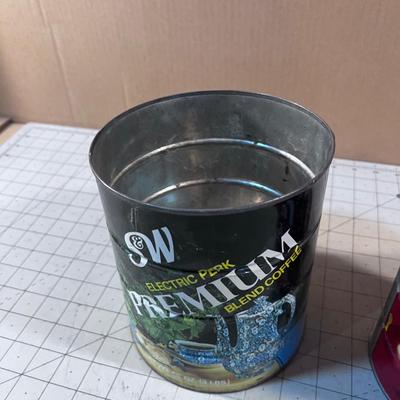 2 Metal Coffee Cans 