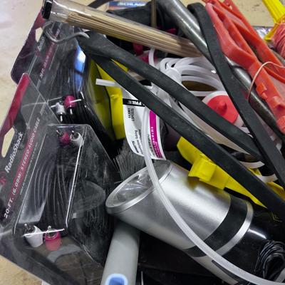 Tray FULL of STUFF: Wire, Pencil Sharpener, Bungy Cords etc., 