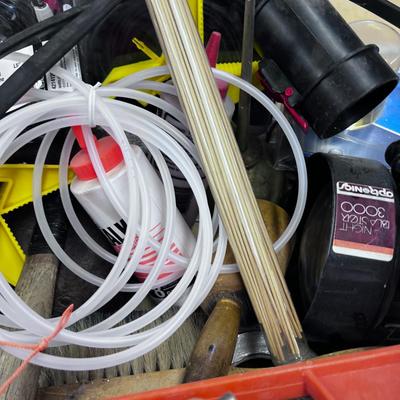 Tray FULL of STUFF: Wire, Pencil Sharpener, Bungy Cords etc., 