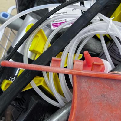 Tray FULL of STUFF: Wire, Pencil Sharpener, Bungy Cords etc., 