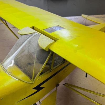 Yellow Piper Cub with Engine Plane