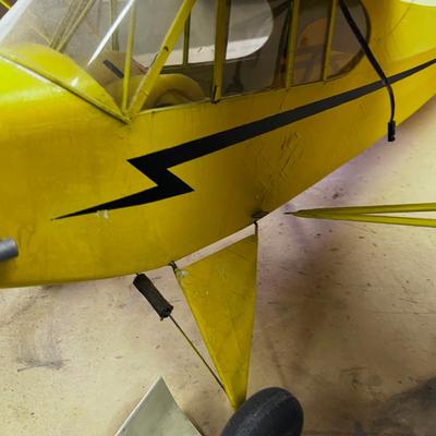 Yellow Piper Cub with Engine Plane