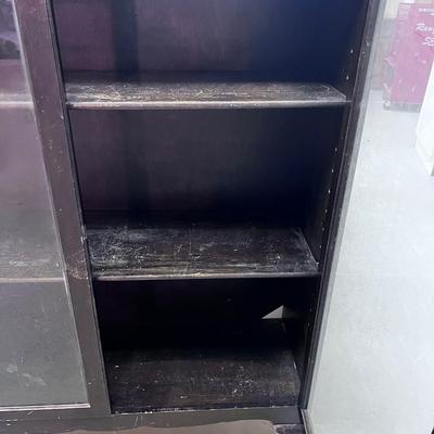 WALNUT Glass Front Bookcase