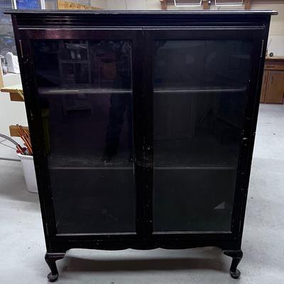 WALNUT Glass Front Bookcase