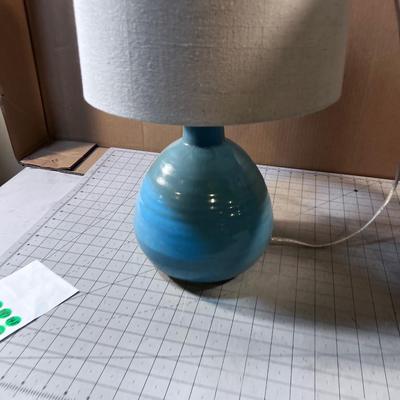 Pair of Blue Ceramic Lamps