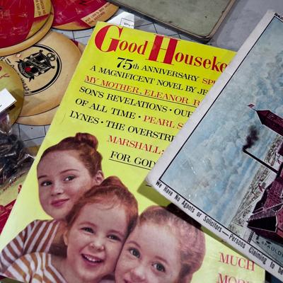 Lot of Vintage Papers including a Scrap Book of Christmas Card 