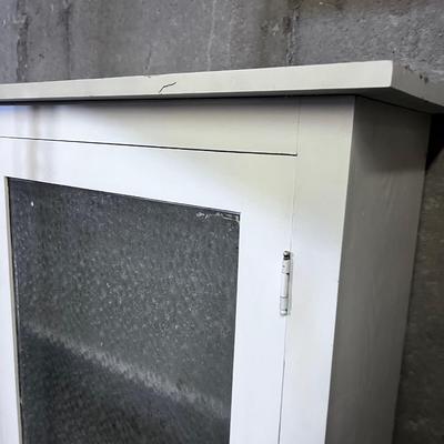 White Frosted Glass Cupboard OLD! 