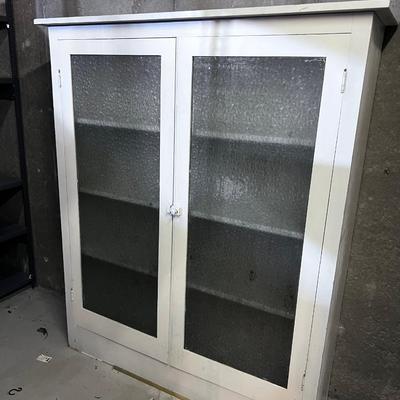White Frosted Glass Cupboard OLD! 