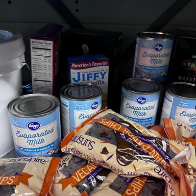 2 Shelves of Baking Supplies including a Gallon of HONEY 