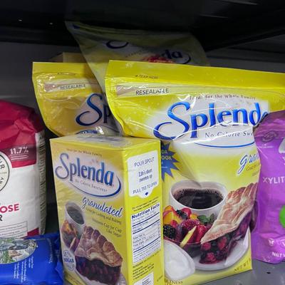 2 Shelves of Baking Supplies including a Gallon of HONEY 