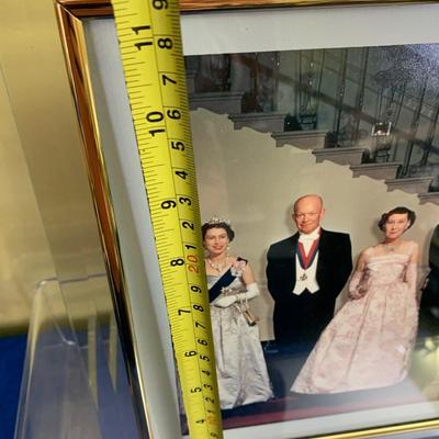Framed Photo President Eisenhower w Queen Elizabeth