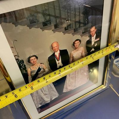 Framed Photo President Eisenhower w Queen Elizabeth