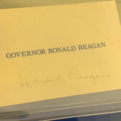 Signed Governor Ronald Reagan Business Card