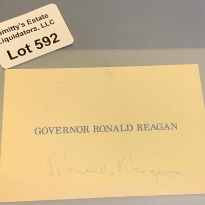 Signed Governor Ronald Reagan Business Card
