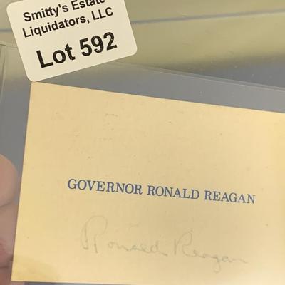 Signed Governor Ronald Reagan Business Card