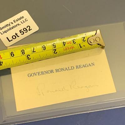 Signed Governor Ronald Reagan Business Card