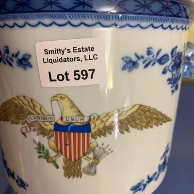 Large State Department Commissioned Mottahedeh Porcelain Planter