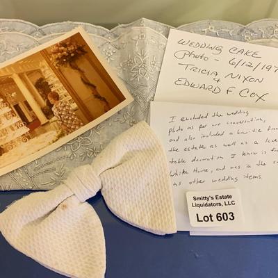 Table Lace Decoration From Tricia Nixon White House Wedding & Estate Bow Tie