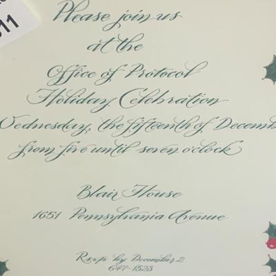 Blair House Holiday Invite Framed
