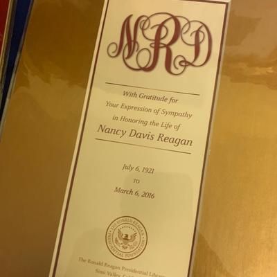 Nancy Reagan Portrait Oil & Print Framed w/ paperwork
