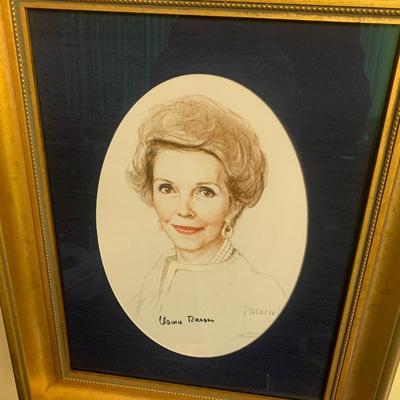 Framed / Signed Nancy Reagan