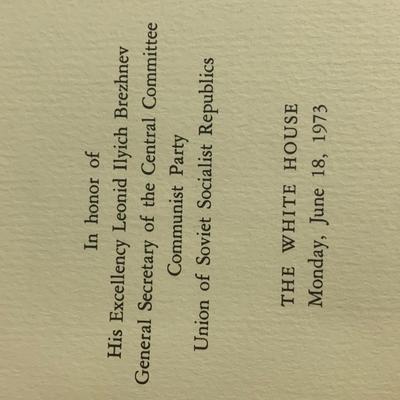 Brezhnev Visit Official White House Photos / Invitations
