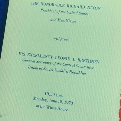 Brezhnev Visit Official White House Photos / Invitations