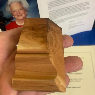 Actual Cedar Piece From Bush Home w/ Documentation