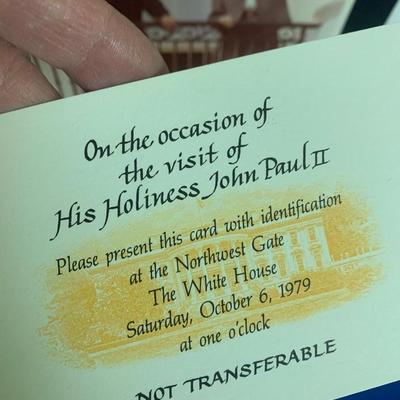 Pope John Paul / President Carter White House Invites / Photos