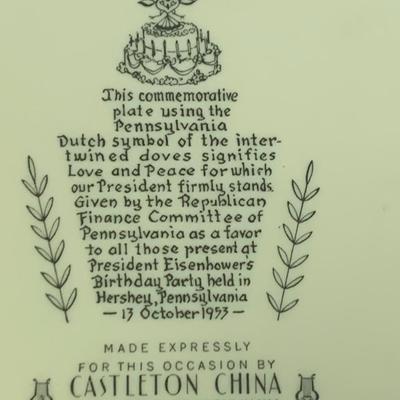 1953 President Eisenhower Castleton China Plate