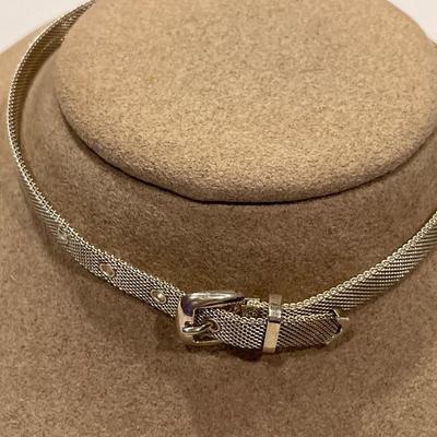 Cool silver choker with buckle