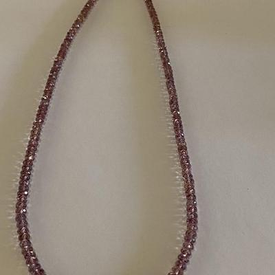 DH Designs 18k pink garnet graduated stone necklace